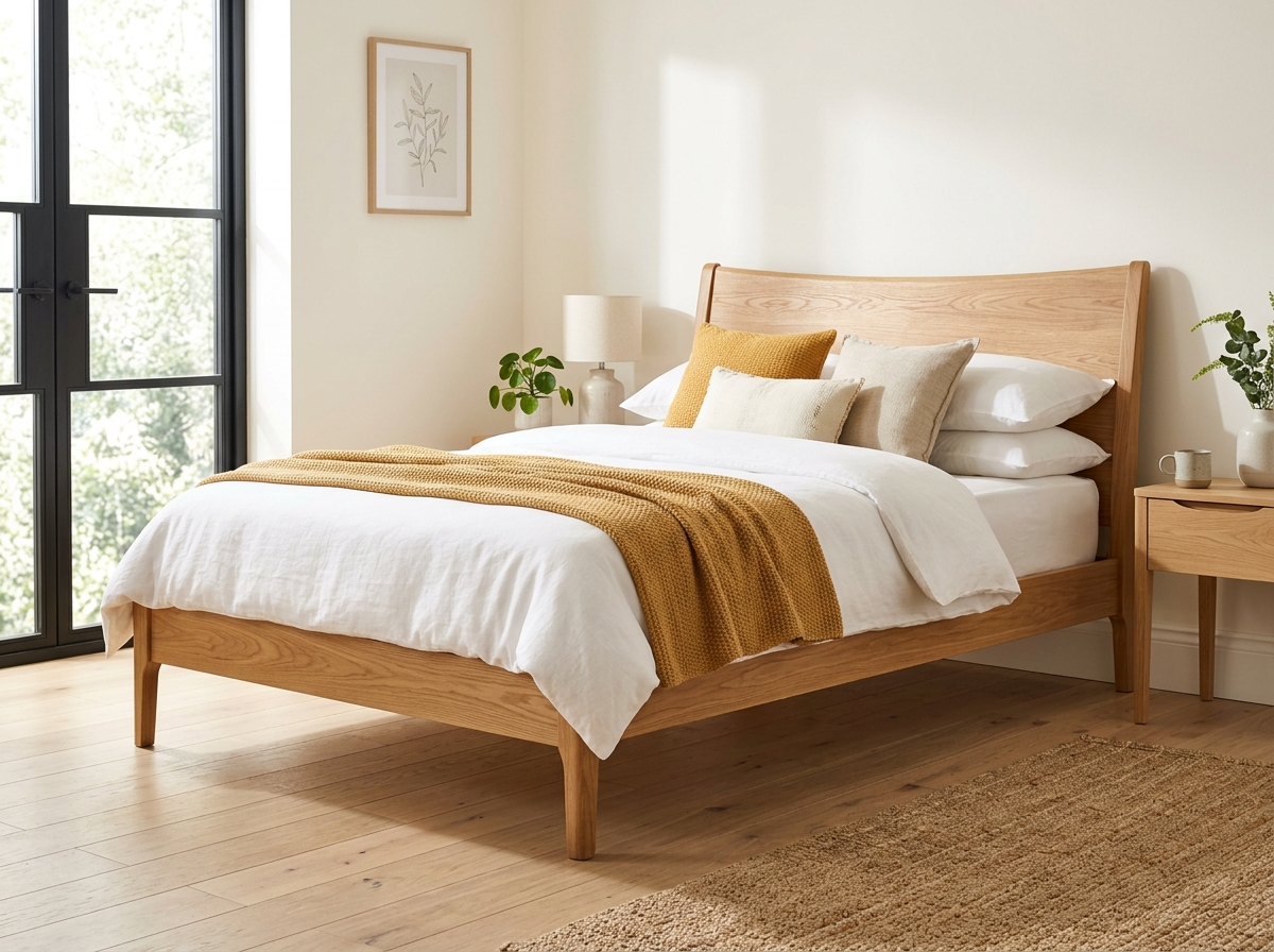 Apollo Scandinavian Solid Oak Minimalist Bed Cot