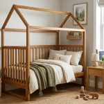 Mowgli Solid Teakwood Cottage Canopy Cot Bed