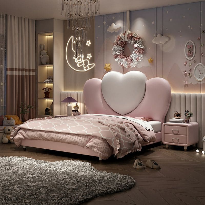 Elsa Curved Organic Velvet Bed Cot - Image 3