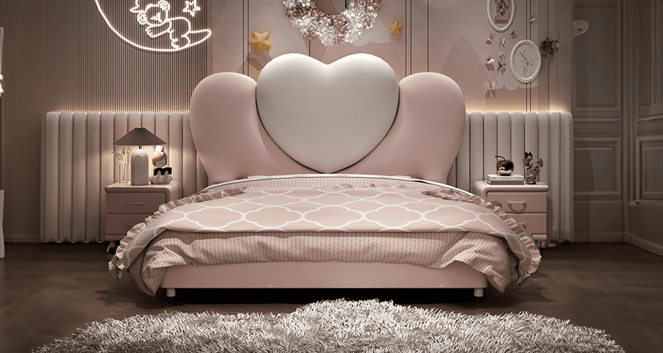Elsa Curved Organic Velvet Bed Cot - Image 4