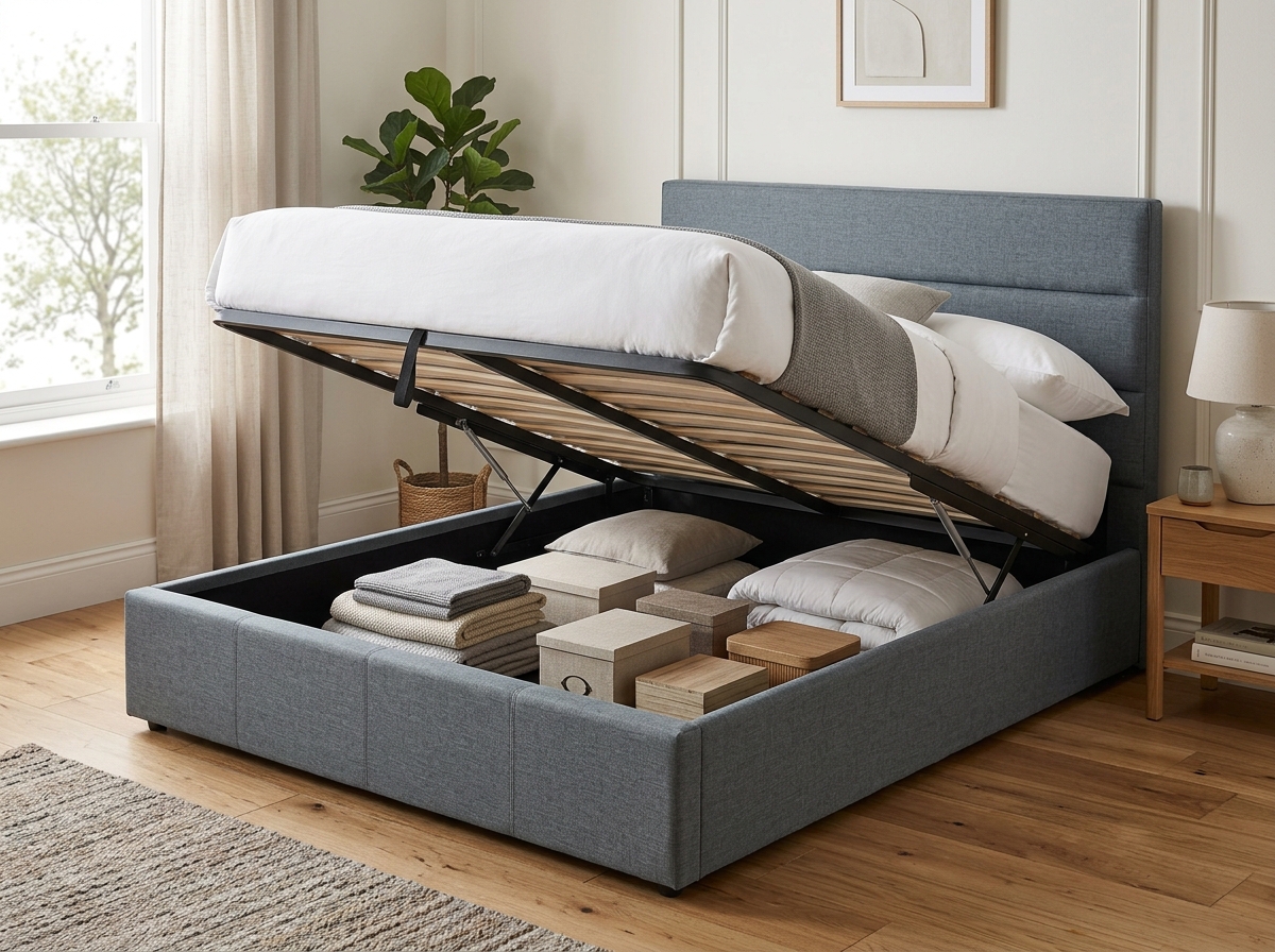 Akoya Modern Hydraulic Lift-Up Storage Bed Cot