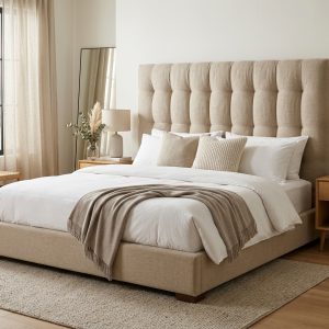 Luna Comfort Upholstered King Size Bed Cot