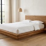 Berlioz Minimalist Solid Teak Platform Bed Cot