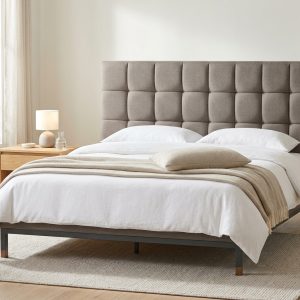 Cyclone Contemporary Grid-Tufted Upholstered Bed Cot