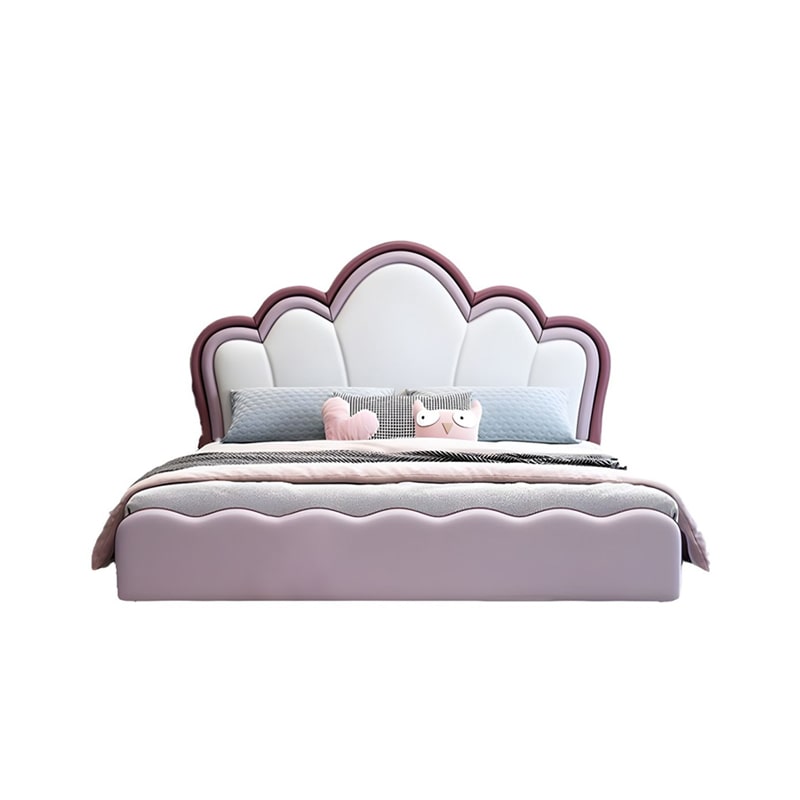 Scallop Seashell Bouclé Upholstered Bed Cot - Image 2