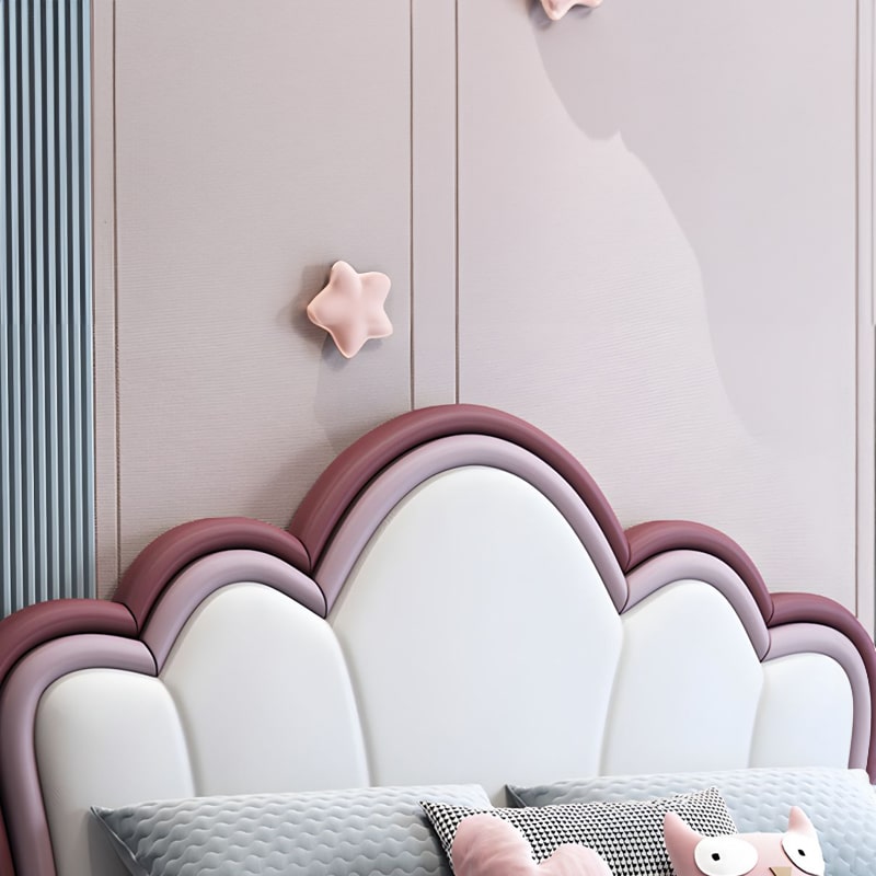 Scallop Seashell Bouclé Upholstered Bed Cot - Image 5