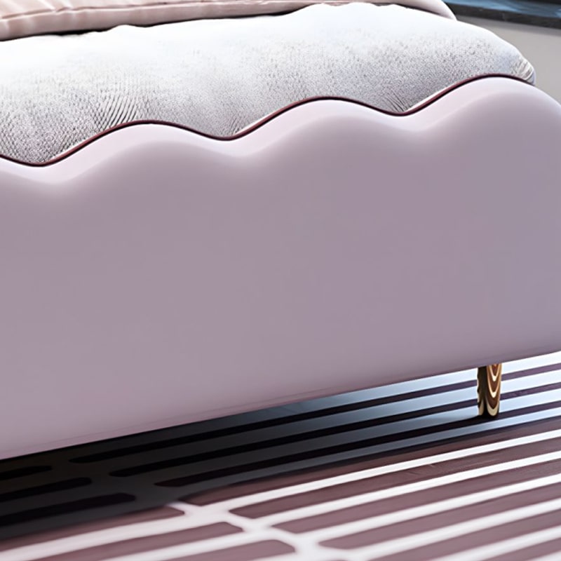 Scallop Seashell Bouclé Upholstered Bed Cot - Image 6