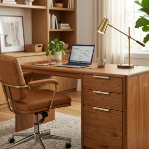 Verona Executive Solid Teakwood Home Office Desk