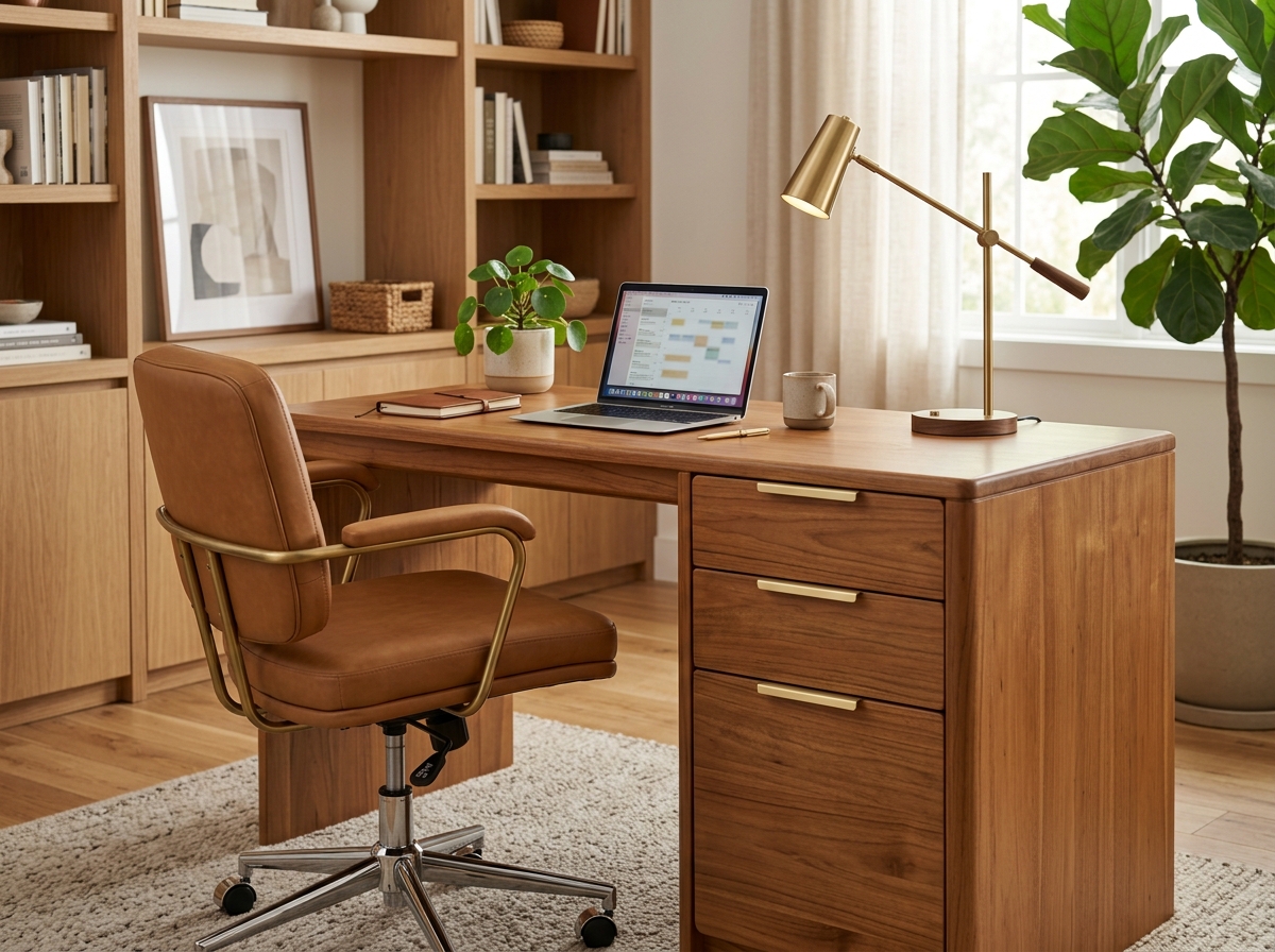 Verona Executive Solid Teakwood Home Office Desk